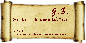 Gutjahr Bonaventúra névjegykártya